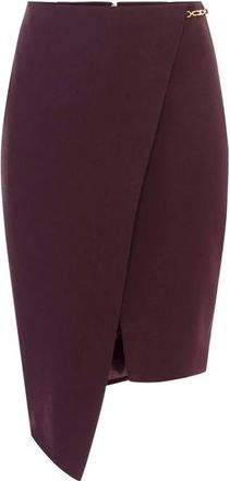 Elisabetta Franchi Cr&ecirc;pe Kokerrok met Juweeldetail - Dames - Korte rokken - Rood - M - Wol - Rokken