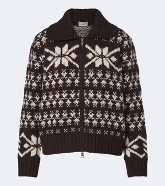 Moncler Cardigan Fair Isle in misto lana