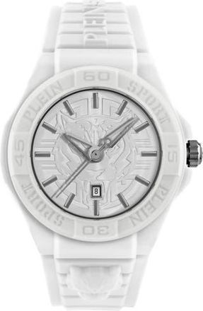 Plein Sport New Fearless Silicon Strap Watch, 46mm in White at Nordstrom Rack