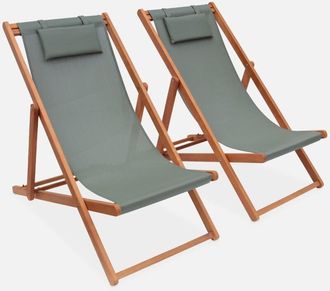 Sweeek Silla Plegable De Madera De Eucalipto, Set De 2