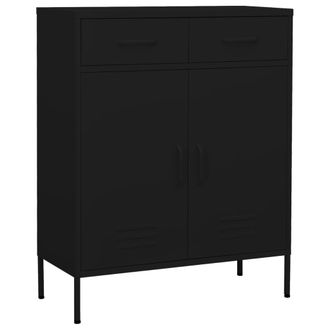 vidaXL Vidaxl - Armario De Almacenamiento Acero Negro 80x35x101,5 Cm
