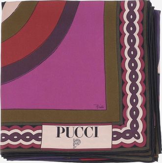 Emilio Pucci Womens Printed Silk Scarf Scarfs