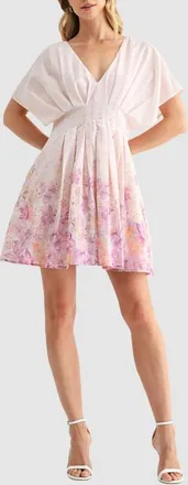 Mila Mae Placed Floral Minidress in Blush Pink at Nordstrom, Size X-Small