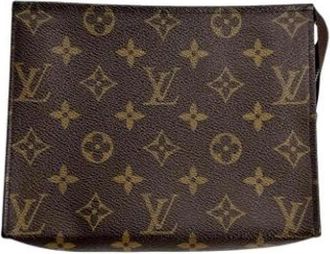 Louis Vuitton Tweedehands Canvas Louis Vuitton tassen - Dames - Vintage Clutch - Bruin - ONE Size - Vintage