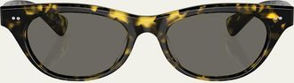 Oliver Peoples Avelin Havana Acetate Butterfly Sunglasses
