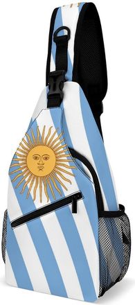 Generic Argentina Flag Mens Crossbody Chest Sling Bag for Travel Hiking Lightweight Shoulder Bags with Small Side