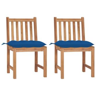 vidaXL Sillas De Jard&iacute;n 2 Unidades Madera Maciza De Teca Con Cojines Vidaxl