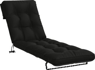 vidaXL Coj&iacute;n De Tumbona Vianen 100% Poli&eacute;ster Negro 200 X 50 X 8 Cm Vidaxl
