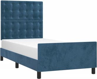 vidaXL Vidaxl - Estructura De Cama Sin Colch&oacute;n Terciopelo Azul Oscuro 90x190 Cm