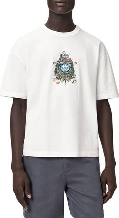 AllSaints Saviour Crewneck Graphic T-Shirt in Chalk White at Nordstrom, Size Xx-Large