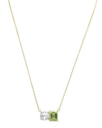Suzy Levian Gold Over Silver 5.00 Ct. Tw. Gemstone Toi Et Moi Necklace