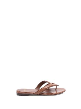 Fendi Karamel leren flip-flops