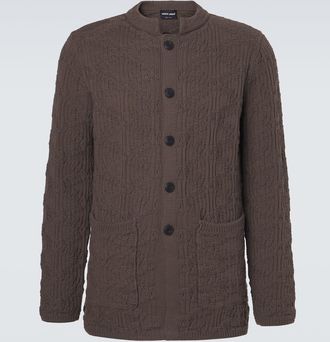 Giorgio Armani Ribbed-knit cotton-blend cardigan