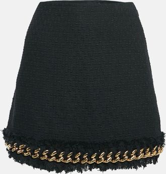 Versace Black Tweed Chain Insert Mini Skirt