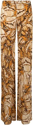 Alberta Ferretti Broeken, Dames, Oranje, S, Broek met patroon