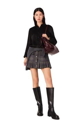 Maje Silk shirt in Black at Nordstrom, Size X-Small