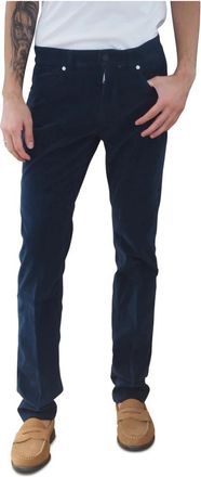 Mason's Pantaloni 5 tasche - Heren - Straight fit broeken - Blauw - W34 - Katoen - Broeken