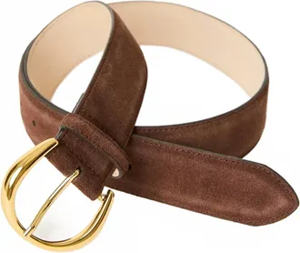 B-Low The Belt Womens Odessa Suede Belt In Chocolate Gold