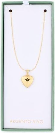 Argento Vivo Etched Heart Locket Pendant Necklace in Gold at Nordstrom Rack