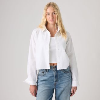 Levi's Sully Long Sleeve Shirt - Womens - L - White
