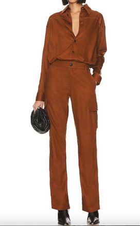 Rta Cargo Jumpsuit In Cognac