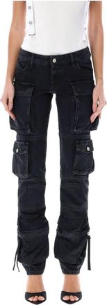 The Attico Zwarte Cargo Jeans Skinny Fit - Dames - Slim Fit Jeans - Zwart - W28 - Katoen - Jeans
