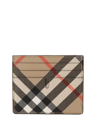 Burberry Brown Spandex Check Card Case (Authentic Pre-Loved)