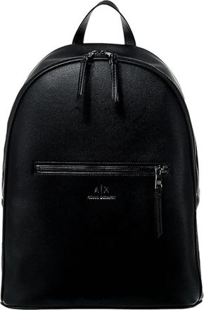 A|X Armani Exchange Gestructureerde Leren Rugzak - unisex - Rugzakken - Zwart - ONE Size - Leer - Tassen