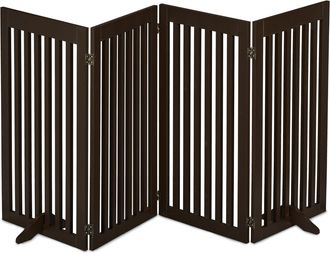 Relaxdays Relaxdays - Barrera Seguridad Perros, Valla Protectora Plegable, 92 X 205 Cm, Cerca Mascotas, Con Patas, Marr&oacute;n