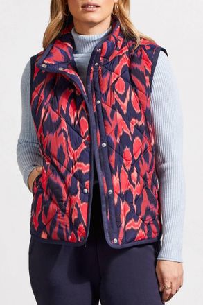 Tribal Line Puffer Vest In Night Sky