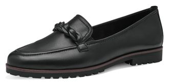 Tamaris Loafer TAMARIS, Damen, Gr. 38, schwarz, Leder, unifarben, Schuhe Loafer, Chunky Slipper, Business Schuh mit trendiger Flechtkette
