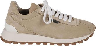 Brunello Cucinelli Beige Leather Sneakers
