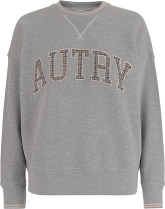 Autry Grijze Katoenen Logosweatshirt - Dames - Ronde hals truien - Grijs - XS - Katoen - Truien & Vesten