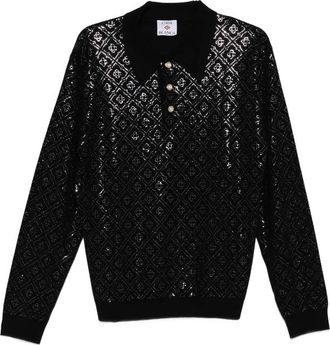 Casablanca Patterned Buttoned Polo Shirt