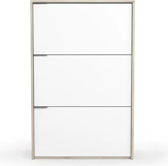 HERDASA Zapatero Con 3 Puertas Abatibles, Modelo Arhus (519), En Roble Y Blanco