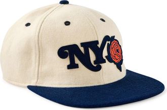 Cotton On Mens 6 Panel Ball Cap in Bone Navy Ny Rose at Nordstrom