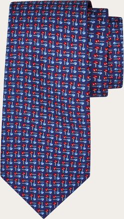 Ferragamo Uomo Cravatta in seta stampa Lollipop Blu