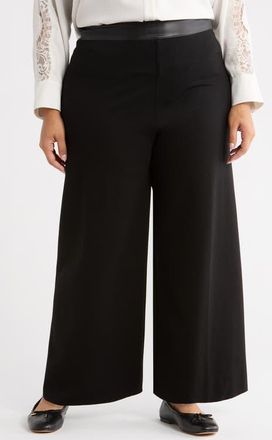 Lyssé Denver High Waist Ankle Wide Leg Ponte Pants in Black at Nordstrom, Size 2X