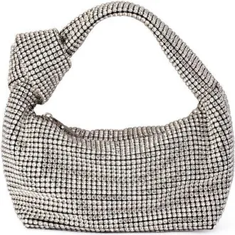 Olga Berg Polly Crystal Shoulder Bag in Silver at Nordstrom