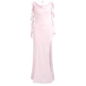 Rotate Maxi Waterval Jurk - Dames - Avondkleed - Roze - S - Polyester - Kleedjes