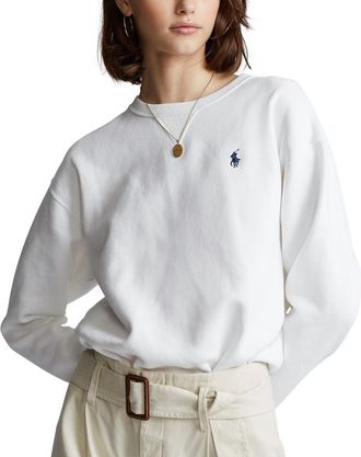 Ralph Lauren Polo Ralph Lauren White Fleece Crew Sweater Size M