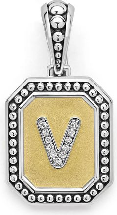 Lagos Signature Caviar Initial Enhancer in Two-Tone V at Nordstrom