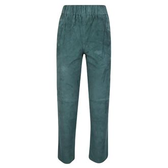 Via Masini 80 Suede Trousers with Elastic Waist