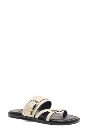 Free People Belted Cross Strap Slide Sandal in Bone Leather at Nordstrom, Size 6.5