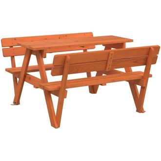vidaXL Mesa De Picnic Para 4 Ni&ntilde;os Agujero Para Sombrilla Madera Abeto Vidaxl