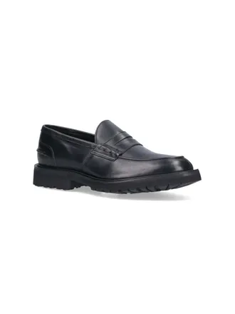 Trickers Mens Flat Shoes Black Pelle