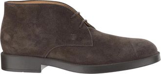 Tod's Donkerbruine Su&egrave;de Veterschoenen - Heren - Veterlaarzen - Bruin - 43 EU - Su&egrave;de - Schoenen