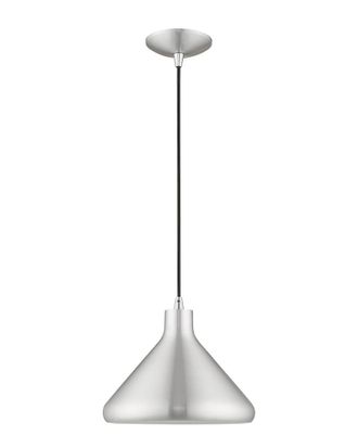 Livex Lighting Livex Metal Shade 1 Lt Brushed Aluminum Mini Pendant