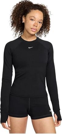 Nike Pro Dri-FIT Long Sleeve Top Womens Workout Black/White : XL, Polyester/Spandex