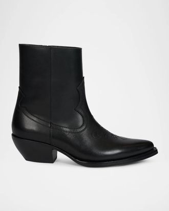 Amiri 40MM Western-Style Leather Ankle Boots